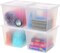 IRIS USA 4 Pack 36 Quart Plastic Storage Bin Tote Organizing Container with Latching Lid, Stackable and Nestable, Clear